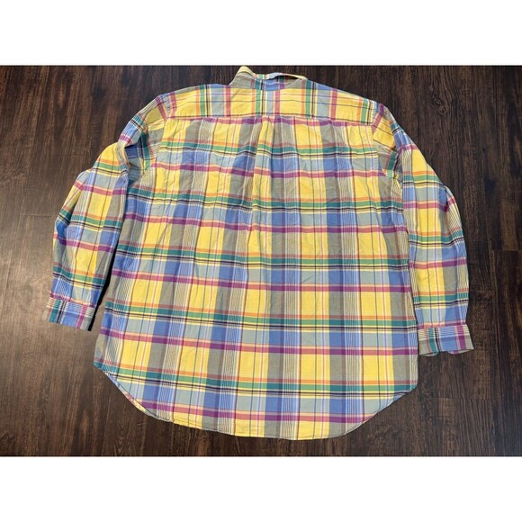 Polo Ralph Lauren 3XLT Plaid Cotton Short Sleeve Button Down Shirt Flesh Pony - Picture 3 of 10
